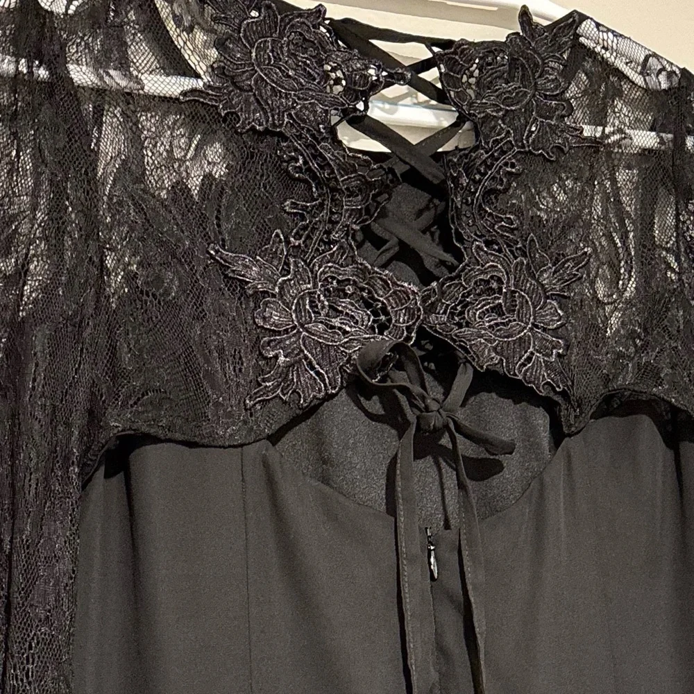 Nikibiki Black Sheath Dress with Bishop Sleeves